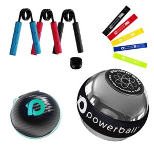 Powerball Diablo Autostart Classic with Metal Grip Strengtheners, Loop Resistance Bands and Carry Case